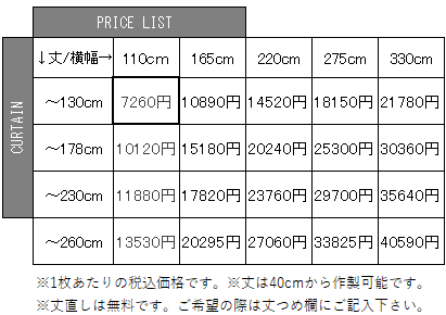 価格表