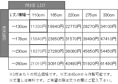 ZOO価格表