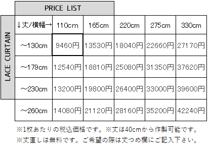 ZOO価格表