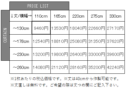 BONITO価格表