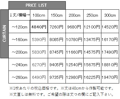 価格表