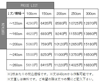 価格表