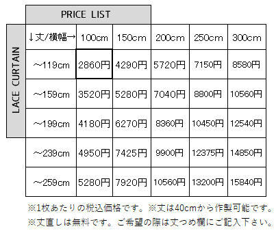 価格表