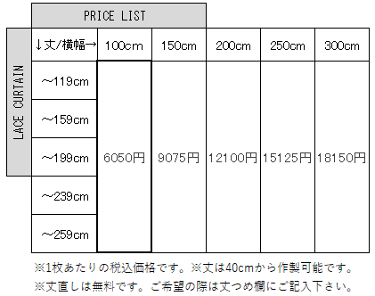 価格表
