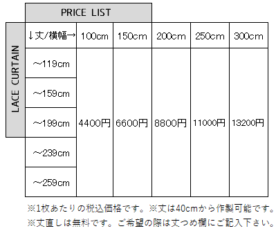 価格表