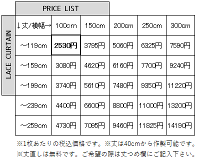 価格表