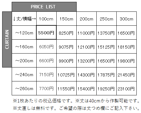価格表