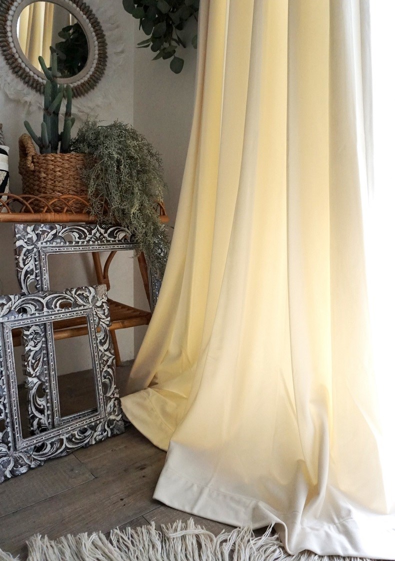 国産ベルベットカーテン Shabby Chic シャビーシック におすすめ Royal Velvet ロイヤルベルベット バニラ