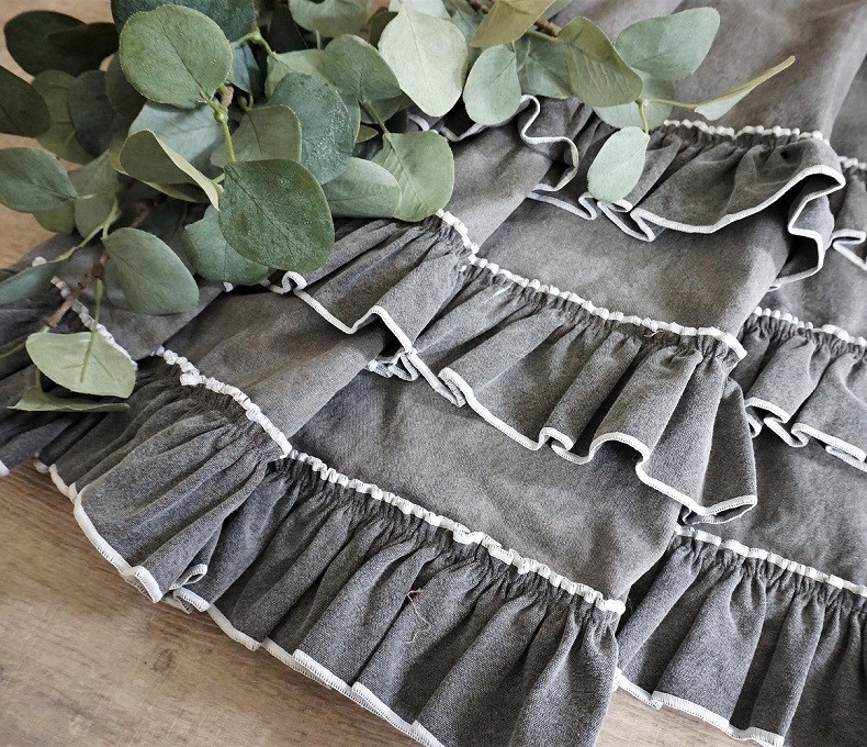 Chiffon Doux シフォンドゥ フリルがかわいいナチュラル コットン100 ストーンウォッシュデニムの生地を使用したカーテン 100サイズ既製カーテン通販専門店 びっくりカーテン