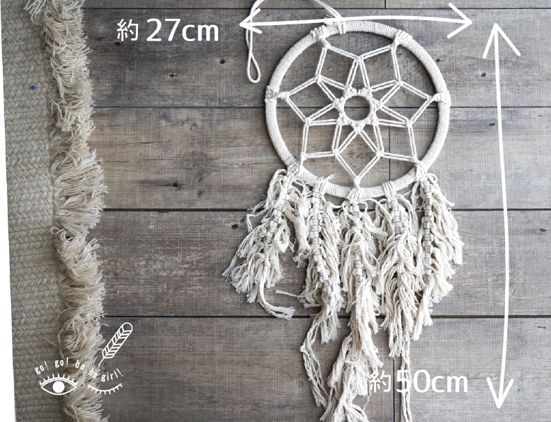Bo Ho Girl Go Go バリ島で手作りされた魔除けにもなるドリームキャッチャー ホワイト Bo Ho Girl Go Go バリ島で手作りされた魔除けにもなるドリームキャッチャー ホワイト