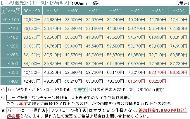 価格表
