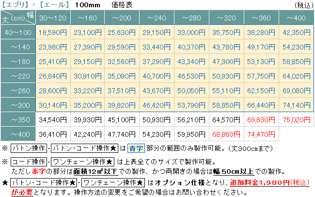 価格表