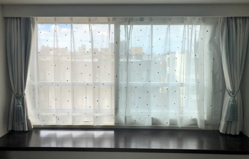 スタイリッシュモダンテイストな＜モーゼル ライトブルー＞タッセル＜トゥインクルタッセル ブルー＞のレビュー写真です