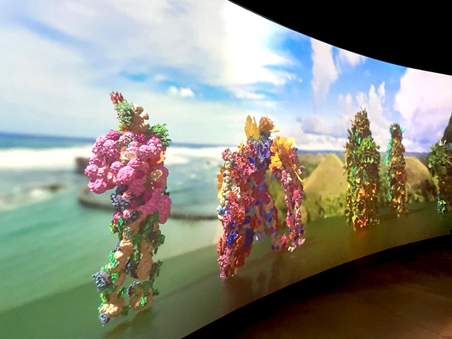 踊るフルーツと花