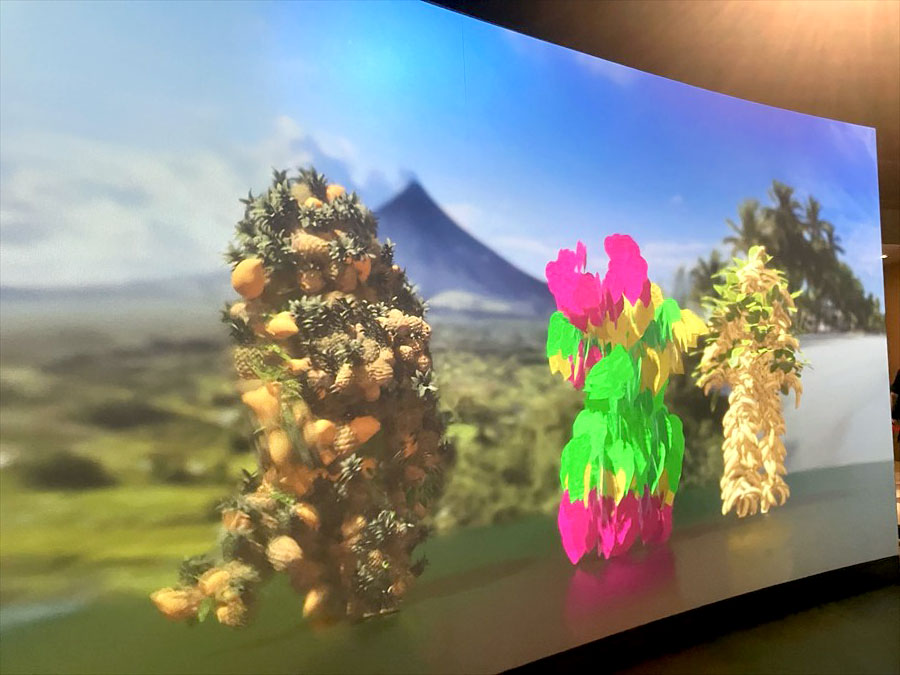 踊るフルーツと花